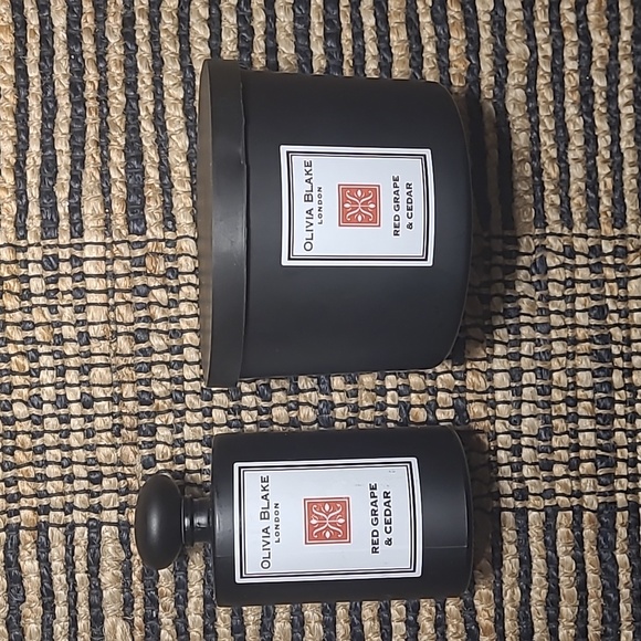 OLIVIA BLAKE LONDON RED GRAPE + CEDAR CANDLE DIFFUSER SET - Picture 1 of 16